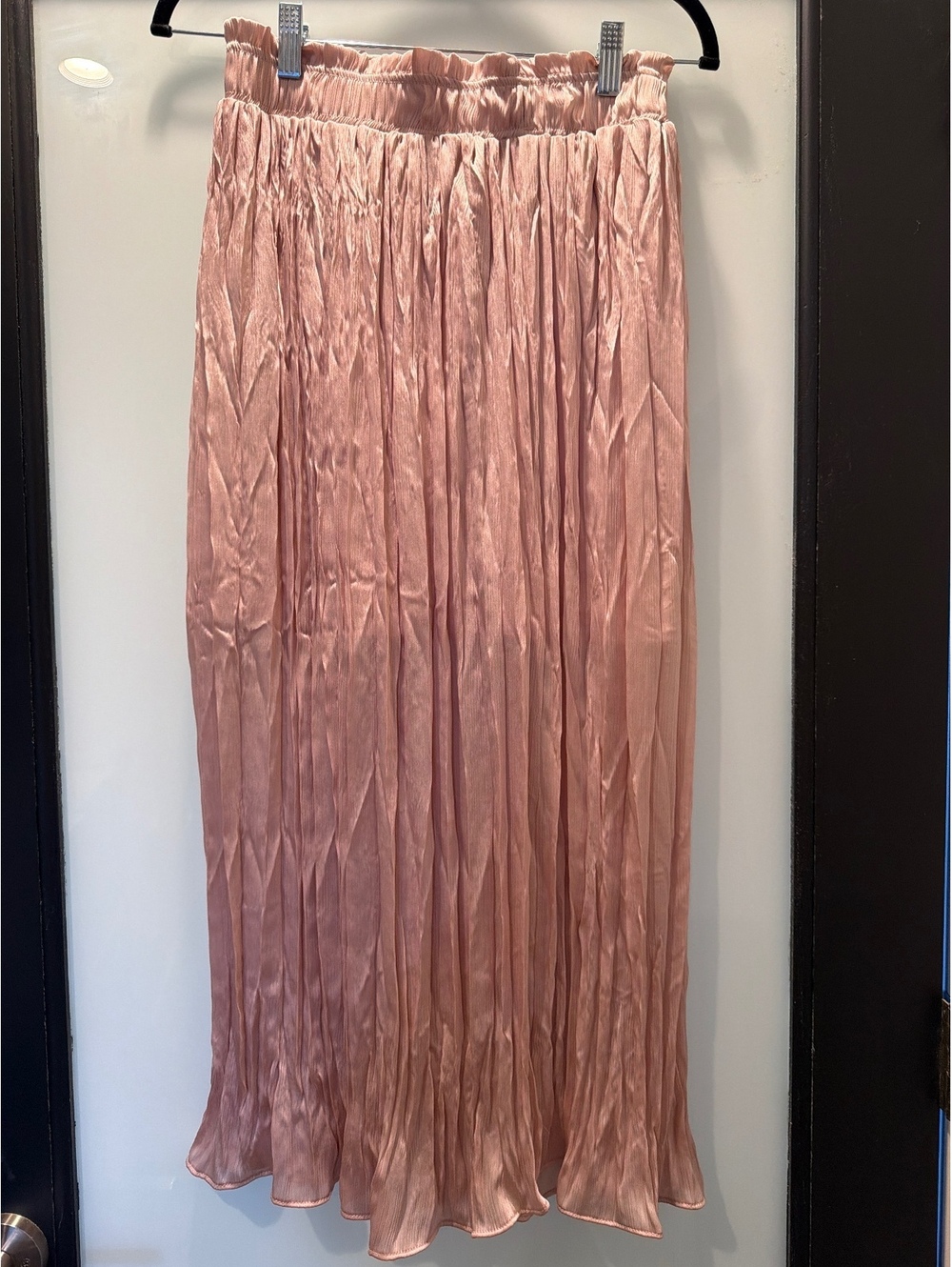 Topshop Blush Pink  Pleat Midi Skirt